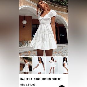 White Princess Polly “Daniela Mini Dress” in white US size 4